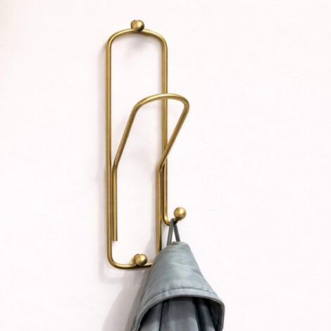 DanDiBo Wandhaken Garderobe Garderobenhaken Messing Bunt Kleiderhaken Büroklammer 32 cm Klammer Jackenaufhänger Kind Haken Metall (1/5)