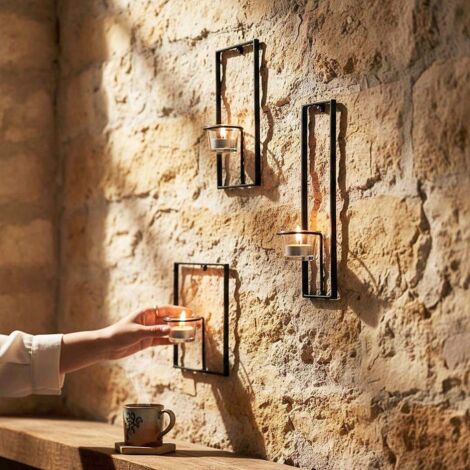 Bougeoir Chandelier 3 Pcs Métal,Bougeoirs Porte-Bougies pour Salle, bougies et b