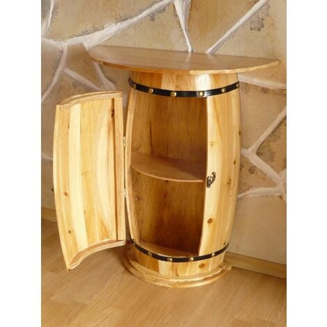 Dandibo Table Murale Semi Circulaire Table Casier Vin Tonneau Vin Nature Armoire Tonneau