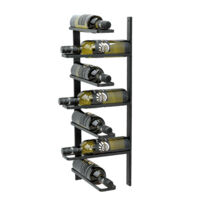 DanDiBo Casier à vin Métal Noir Coin Mural 2 pièces Etagère d'angle Casier à bouteilles 96326 Porte-bouteilles Montage mural Moderne Support mural Etagère murale pour 7 bouteilles