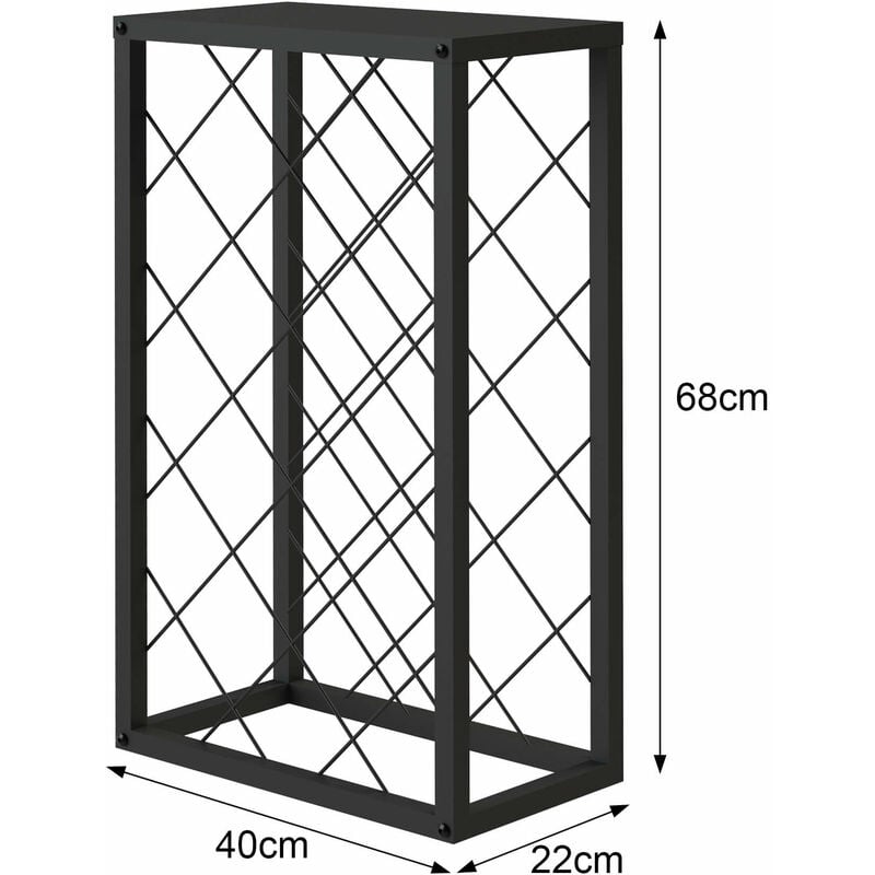 DanDiBo Portabottiglie da vino in metallo nero 96434, 68 cm, porta  bottiglie moderno per 20 bottiglie.