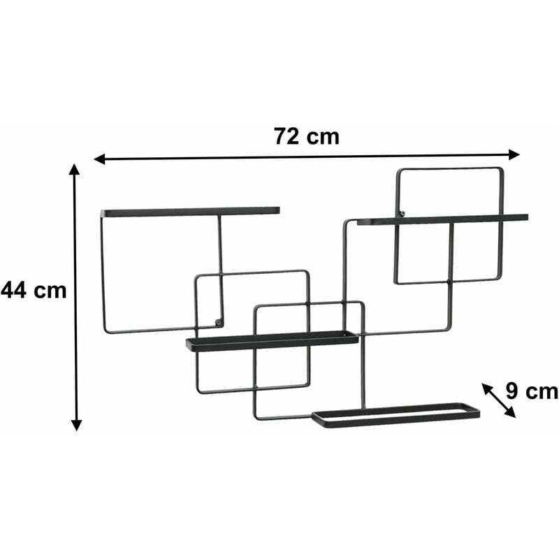 DanDiBo Porta bottiglie da parete in metallo nero, scaffale per bottiglie,  supporto per bottiglie per 6 bottiglie, design moderno e slanciato.