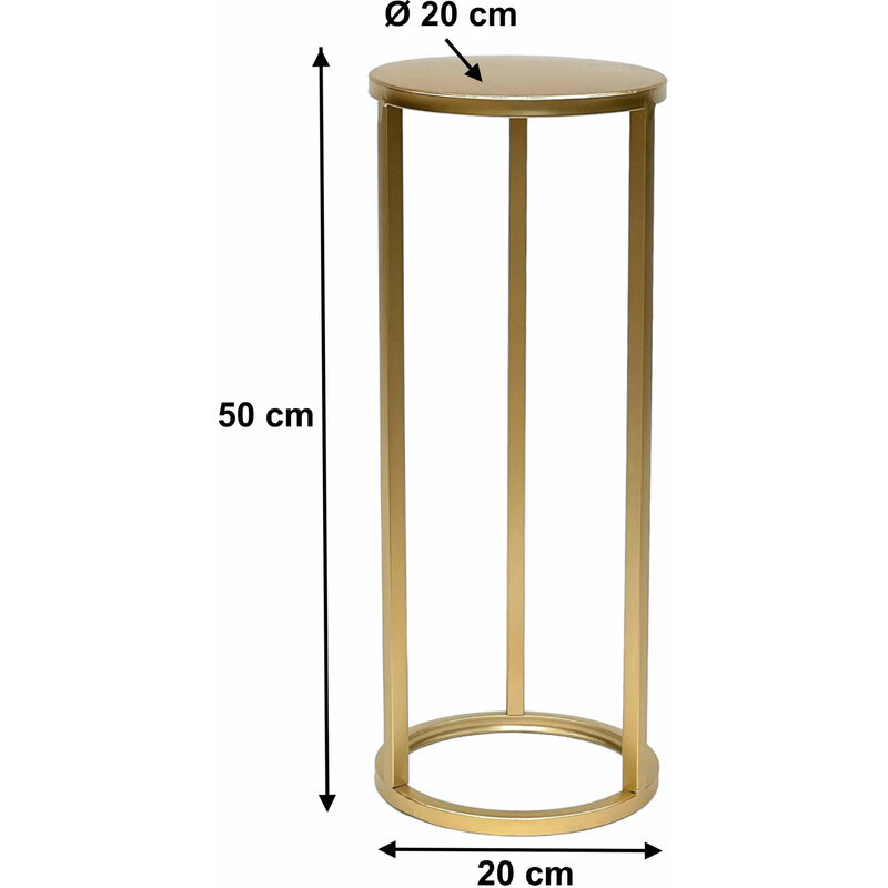 DanDiBo Sgabello per fiori in metallo nero, rotondo, 70-50 cm, tavolino da  tavolo 96316 con colonna di fiori, moderno supporto per piante (70 cm)