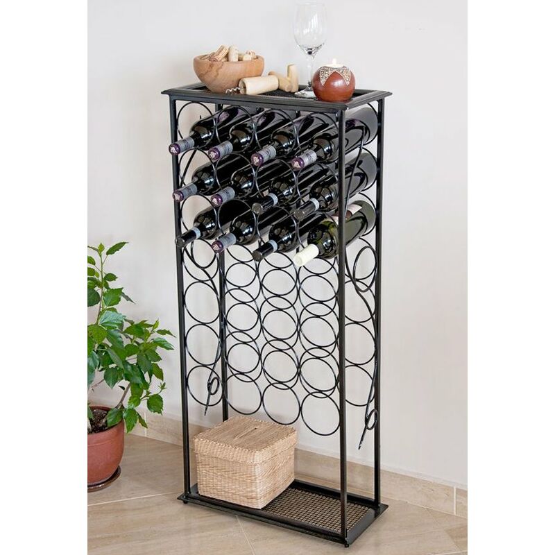 DanDiBo Scaffale Vino Design Pit 100 cm in Metallo Porta Bottiglie Supporto  Bar