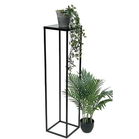 DanDiBo Sgabello per fiori in metallo nero, forma quadrata di 70