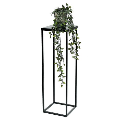 DanDiBo Sgabello per fiori in metallo nero, forma quadrata di 70 cm,  supporto per fiori, tavolino