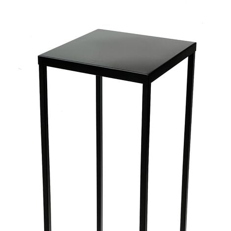 DanDiBo Tavolino per fiori in metallo nero di forma quadrata di 70 cm,  supporto per fiori FRA-005, colonna di fiori moderna, supporto per piante