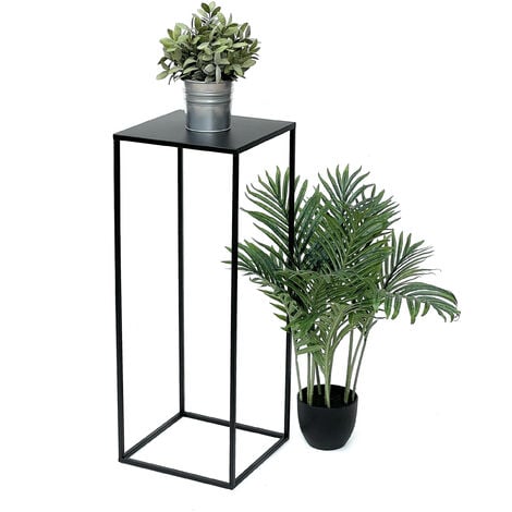 DanDiBo Sgabello per fiori in metallo nero, forma quadrata di 70 cm,  supporto per fiori, tavolino