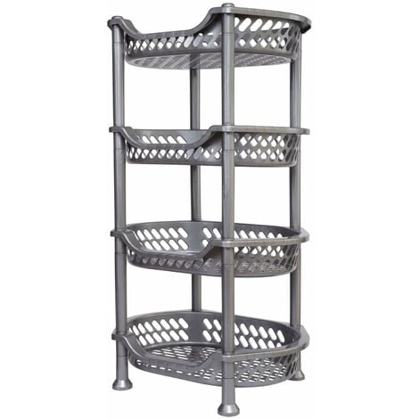 DanDiBo scaffale da cucina scaffale di plastica impilabile per frutta 93872 cesto da cucina cesto impilabile cassetta per verdure scaffale grigio scaffale impilabile scatola da cucina