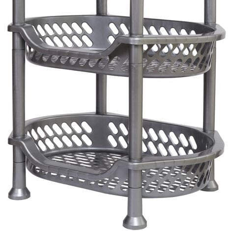 DanDiBo scaffale da cucina scaffale di plastica impilabile per frutta 93872 cesto da cucina cesto impilabile cassetta per verdure scaffale grigio scaffale impilabile scatola da cucina