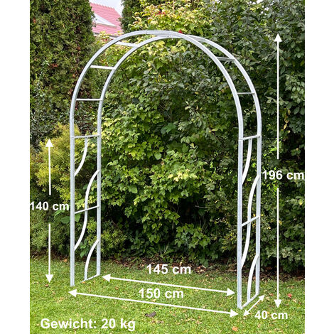 Arco da giardino in metallo con panchina a 2 posti borsa in rete