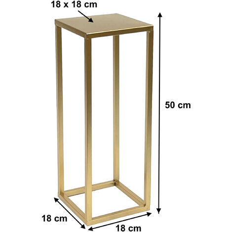 DanDiBo Sgabello per Fiori in Metallo Dorato, Angolare, 50 cm, Supporto per  Piante 96506, Colonna per