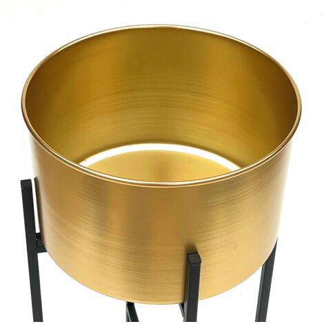 Sgabello per fiori moderno con vaso nero argento | Italia