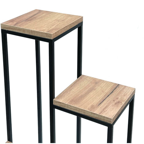 Sgabello Portavaso Quadrato In Metallo Nero DanDiBo, Altezza 33 Cm, Supporto Per Piante Robusto E Assemblato, Per Interni Ed Esterni