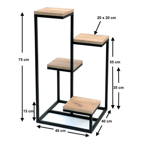 HowHomely Supporto Per Piante In Metallo, 100 X 24 Cm, Stabile E Solido