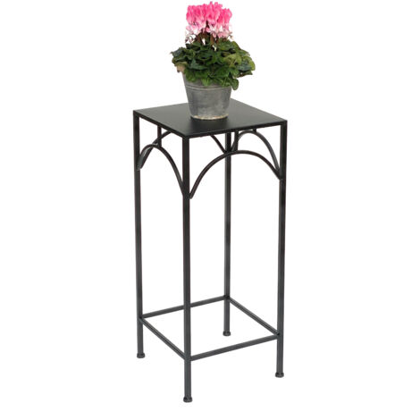 DanDiBo Sgabello Portavasi In Metallo: Supporto Per Piante Con Vaso Incluso, 25 Cm, Nero E Grigio