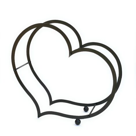 D&L Lasertec Cuore in metallo | Cuore per legna da ardere | Griglia in legno per giardino terrazza | Cuore orizzontale XS