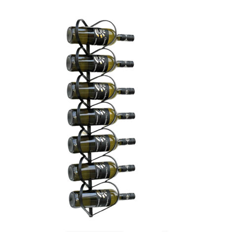 OUKANING Portabottiglie Da Parete In Metallo Nero – Industriale, 2 Ripiani + Portabicchieri, Capacità 30 Kg - 2