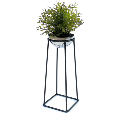 DanDiBo Sgabello Per Fiori In Metallo Nero Tavolino Rotondo Per Fiori