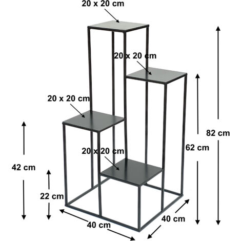 DanDiBo Fioriera Sospesa In Metallo Per Parete - 64 Cm Con Catena - Portavaso A 6 Angoli Stile Industriale Nero