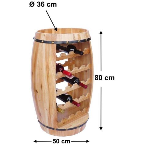 DanDiBo Scaffale Vini Botte-Vino per 24 Bottiglie verniciatura Marrone Bar  Supporto Bottiglie Botte Porta Bottiglie