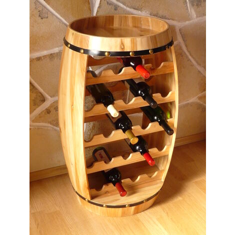 DanDiBo Scaffale Vini Botte-Vino per 24 Bottiglie verniciatura Marrone Bar  Supporto Bottiglie Botte Porta Bottiglie