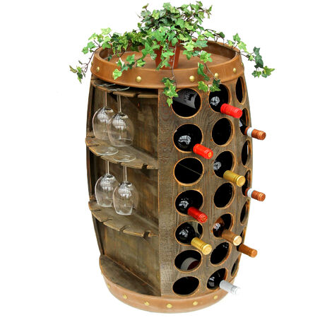 DanDiBo Scaffale Vini “Malaga” 90 cm 12065 Porta Bottiglie Metallo Legno Scaffale  Porta Bottiglie