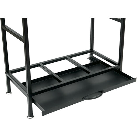 Scaffale Per Legna Da Ardere DanDiBo – Metallico Nero, 100 Cm Altezza, Con Parete Posteriore, Per Interno/Esterno, 4.2 Kg