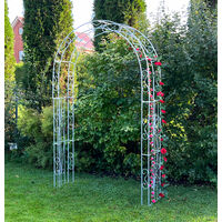 Arco Per Rose In Ferro Zincato - 232x140 Cm, Resistente Alle Intemperie, Per Giardino Elegante - Foto 13