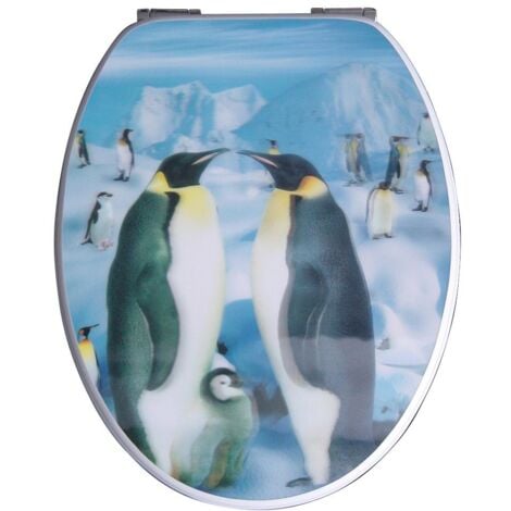 ADOB WC- Sitz Toilettendeckel Toilettensitz Klodeckel 3 D Pinguin mit Absenkautomatik