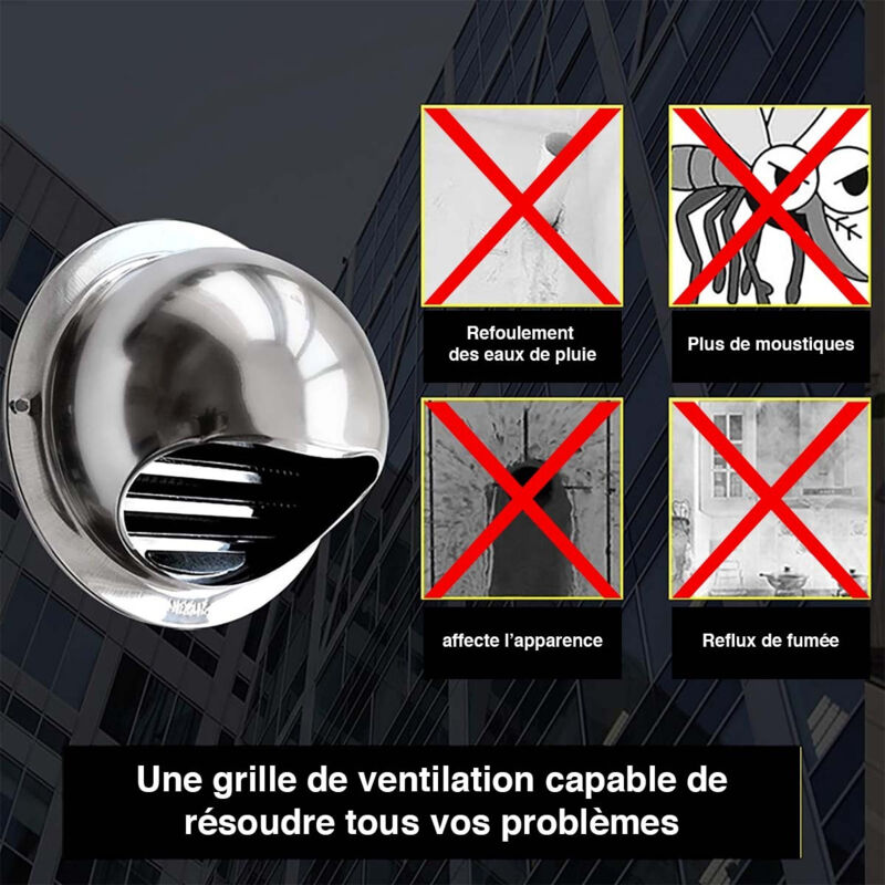 Griglia Ventilazione Inox 430 GIN30R-Y - 340x140 Mm, Con Rete Antinsetti, Passaggio Aria 120 Cm² - Foto 6