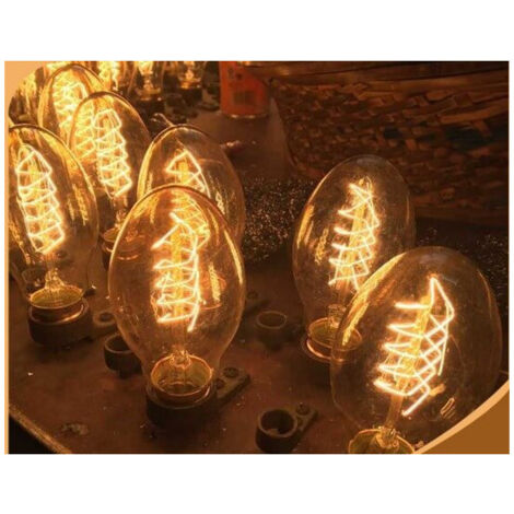 Set di 3 lampade / vintage lampadina Edison E27 BT55 lampadine