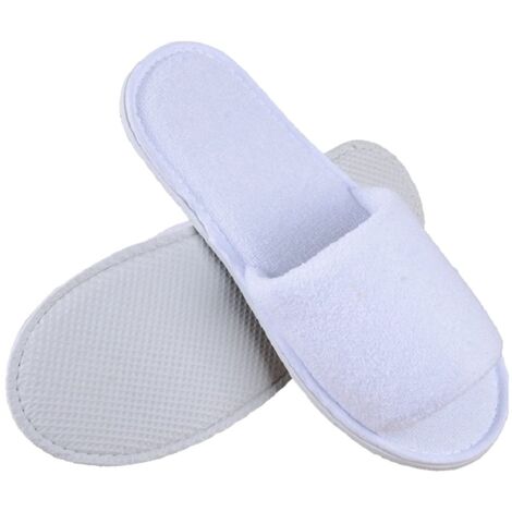5 Paia Di Pantofole Usa E Getta In Spugna Bianca - Per Hotel, Spa, Viaggio, Ospiti, Unisex Taglia 39-40