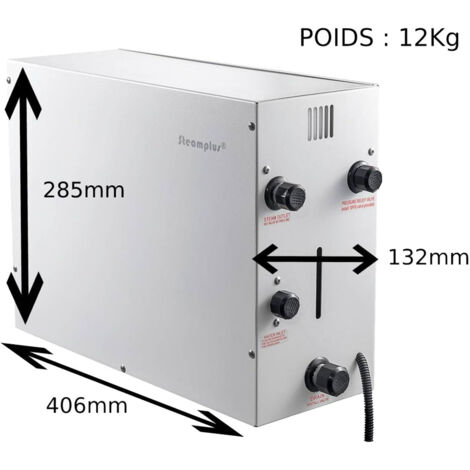 Generatore Di Vapore Sauna 6KW BuoQua - Per Bagno Turco Domestico, Con Controller Digitale TC-135, Volume 180-250 Ft³