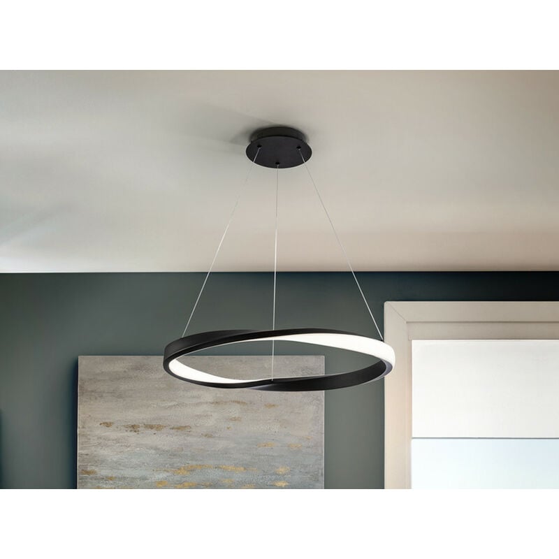 Schuller Altair Integrated LED Pendant Ceiling Light Matt Black 4000K