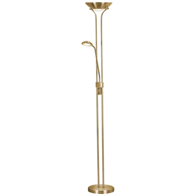 Searchlight Mother, Child LED Dimmable Floor Lamp Satin Brass