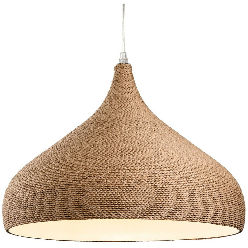 Firstlight Coast 1 Light Dome Ceiling Pendant Brown Rope E27