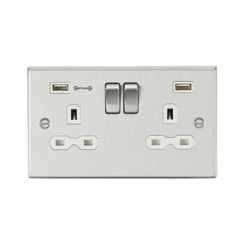 Knightsbridge 13a 2g Dp Switched Socket With Dual Usb Charger Type A