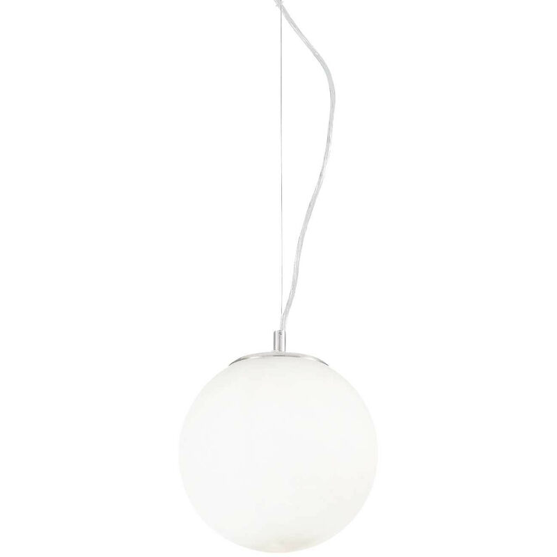 Ideal Lux Mapa Bianco - 1 Light  Small Globe Ceiling Pendant White, E27