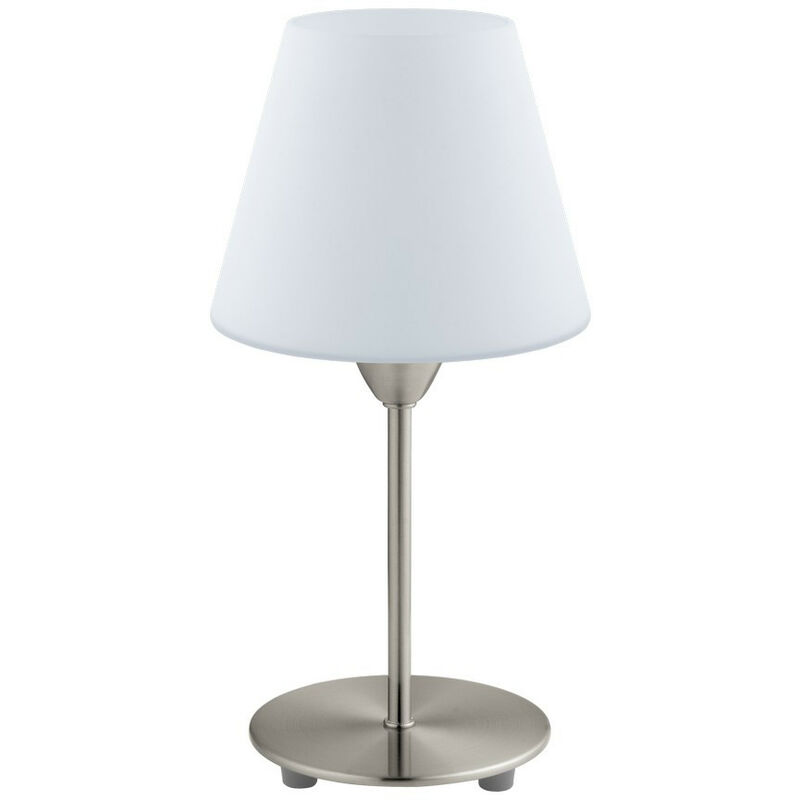 Eglo Damasco Table Lamp With Round Tapered Shade Satin Nickel