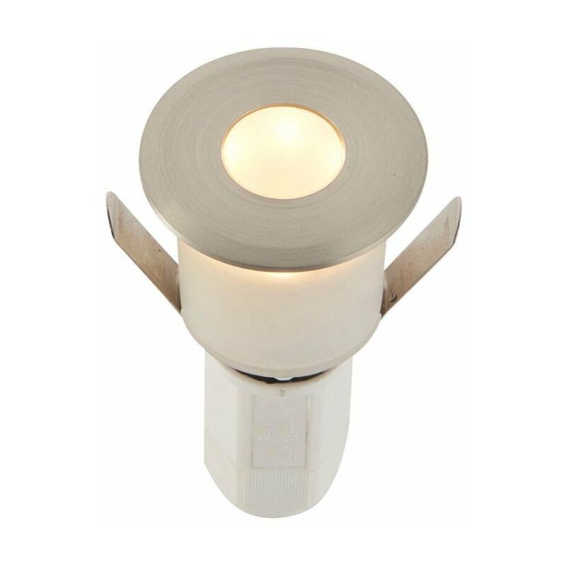 Saxby Hades LED Outdoor Recessed Ground Decking Light Satin Nickel Effect Plate 3000K IP67