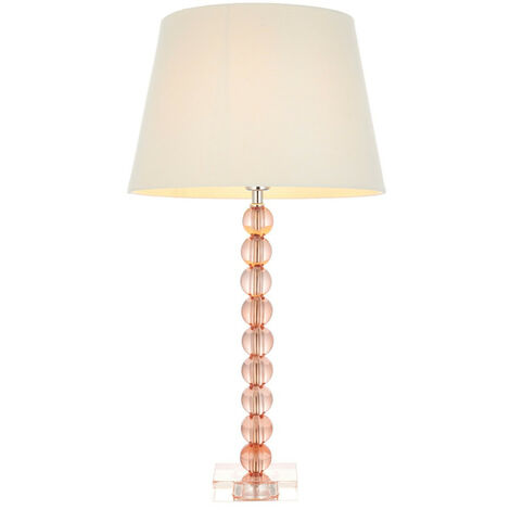 Pink Crystal Ball Brass Table Lamp