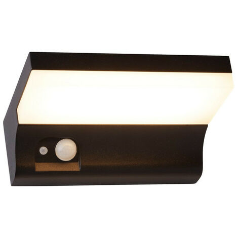 Searchlight Solar LED Wall Light with PIR Motion Sensor Black