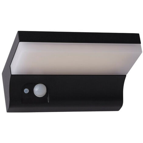 Searchlight Solar LED Wall Light with PIR Motion Sensor Black