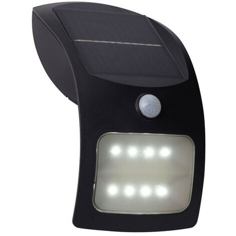 Searchlight Solar LED Wall Light With PIR with PIR Motion Sensor Black
