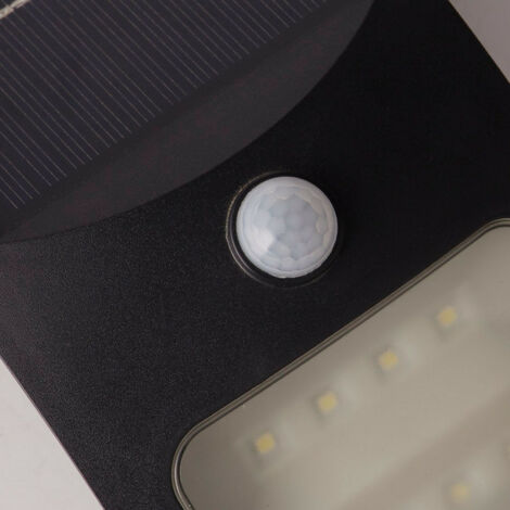 Searchlight Solar LED Wall Light With PIR with PIR Motion Sensor Black