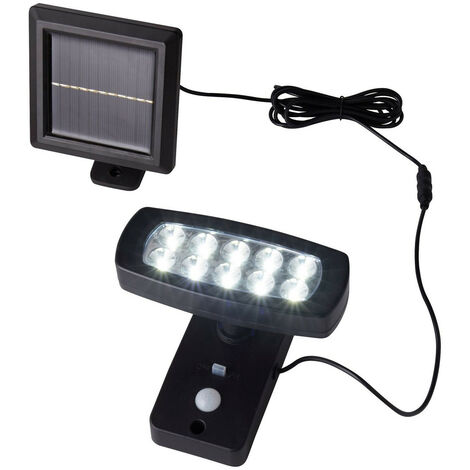 Searchlight Solar LED Wall Light with PIR Motion Sensor Black