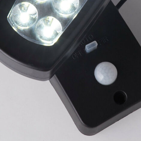 Searchlight Solar LED Wall Light with PIR Motion Sensor Black