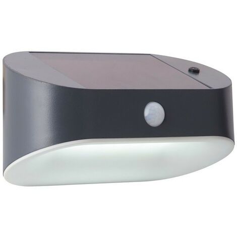 Searchlight Solar LED Wall Light with PIR with PIR Motion Sensor Grey