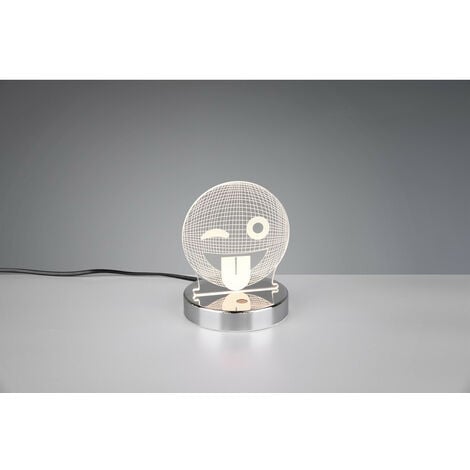 Trio Smiley Fun RGBW LED Table Lamp Chrome 3000K